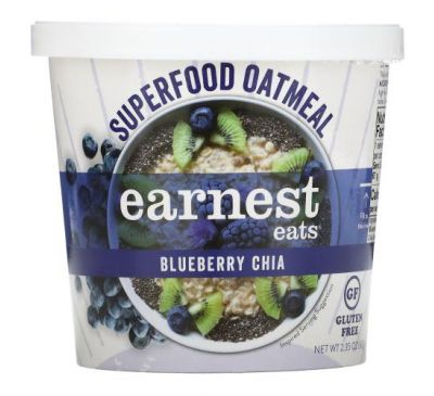 Earnest Eats, Superfood Oatmeal, Blueberry Chia , 2.35 oz (67 g)