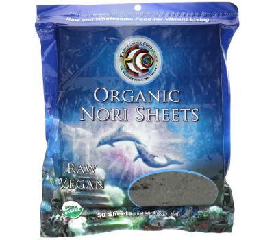 Earth Circle Organics, Organic Nori Sheets, 50 Sheets, 4.4 oz (125 g)