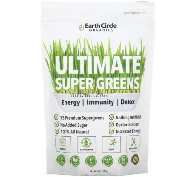 Earth Circle Organics, Ultimate Super Greens, 10 oz (283 g)
