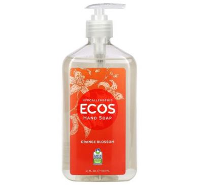Earth Friendly Products, Ecos, Hand Soap, Orange Blossom, 17 fl oz (502 ml)