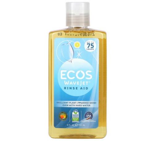 Earth Friendly Products, Ecos, Wavejet, Rinse Aid, Lemon, 8 fl oz (237 ml)