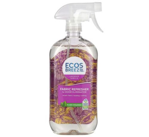 Earth Friendly Products, Ecos Breeze, Fabric Refresher & Odor Eliminator, Lavender Vanilla, 20 fl oz (591 ml)
