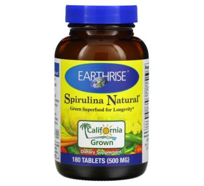 Earthrise, Spirulina Natural, 500 mg, 180 Tablets
