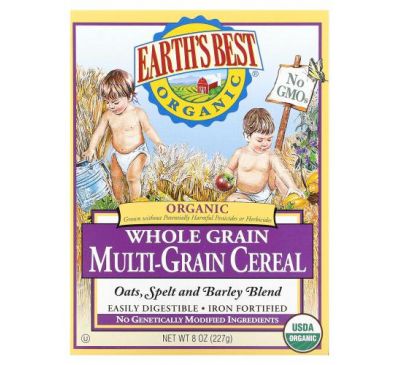 Earth's Best, Органическая многозерновая каша из цельного зерна, 227 г (8 унций)