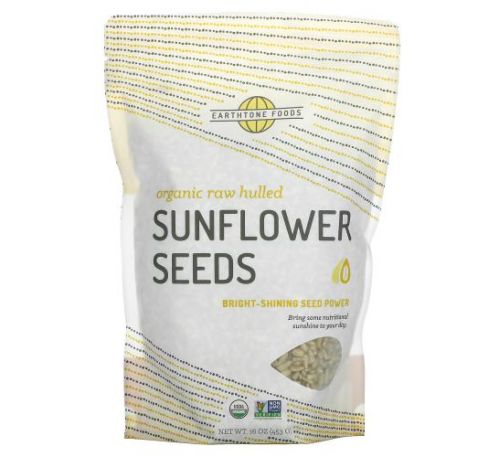 Earthtone Foods, Organic Raw Hulled Sunflower Seeds, 16 oz (453 g)