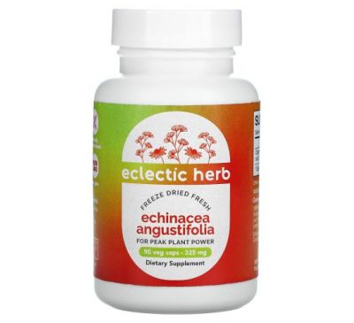 Eclectic Institute, Эхинацея узколистная, 325 мг, 90 растительных капсул без ГМО