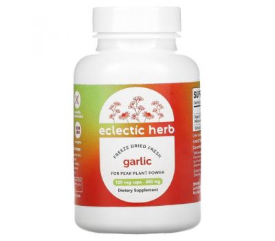 Eclectic Institute, Freeze Dried Fresh, Garlic, 550 mg, 120 Veg Caps