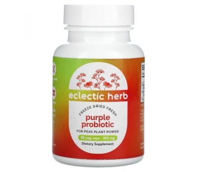Eclectic Institute, Freeze Dried Fresh, Purple Probiotic, 300 mg, 90 Veg Caps