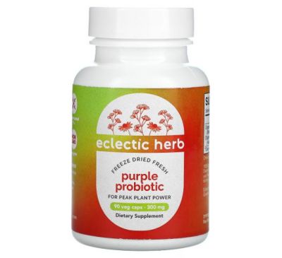 Eclectic Institute, Freeze Dried Fresh, Purple Probiotic, 300 mg, 90 Veg Caps