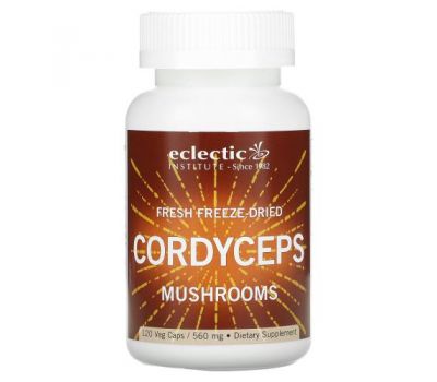 Eclectic Institute, свежие сублимированные грибы кордицепс, 560 мг, 120 вегетарианских капсул