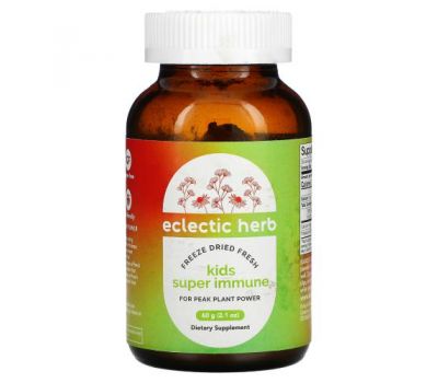 Eclectic Institute, Kids Herbs, Kids Super Immune, Elderberries, Larix & Echinacea, 2.1 oz (60 g)
