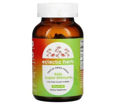 Eclectic Institute, Kids Herbs, Kids Super Immune, Elderberries, Larix & Echinacea, 2.1 oz (60 g)