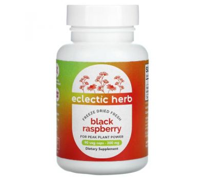 Eclectic Institute, Raw Fresh Freeze-Dried, Black Raspberry, 300 mg, 90 Non-GMO Veg Caps