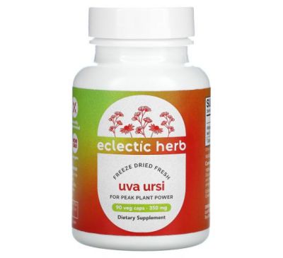 Eclectic Institute, Raw Fresh Freeze-Dried, Uva Ursi, 350 mg, 90 Non-GMO Veg Caps