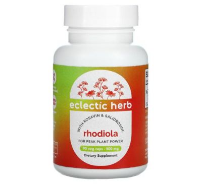 Eclectic Institute, Rhodiola with Rosavin & Salidroside, 500 mg, 90 Veg Caps