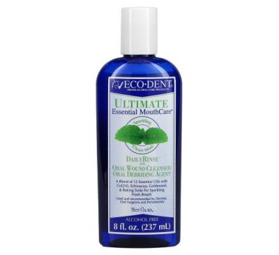 Eco-Dent, Ultimate Essential MouthCare, Daily Rinse & Oral Wound Cleanser, Sparkling Clean Mint, 8 fl oz (237 ml)