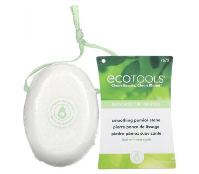 EcoTools, Smoothing Pumice Stone, Avocado Oil Infused, 1 Count