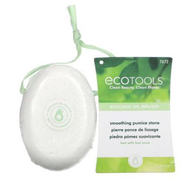 EcoTools, Smoothing Pumice Stone, Avocado Oil Infused, 1 Count