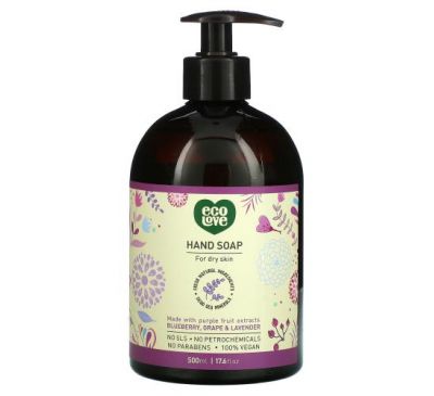 Eco Love, Hand Soap, Blueberry, Grape & Lavender, 17.6 fl o (500 ml)