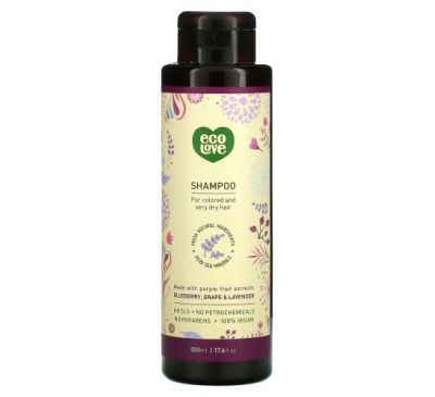 Eco Love, Shampoo, Blueberry, Grape & Lavender, 17.6 fl oz (500 ml)