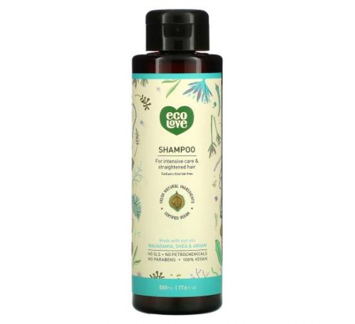 Eco Love, Shampoo, Macadamia, Shea & Argan, 17.6 fl oz (500 ml)