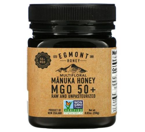 Egmont Honey, Multifloral Manuka Honey, Raw And Unpasteurized, 50+ MGO, 8.82 oz (250 g)