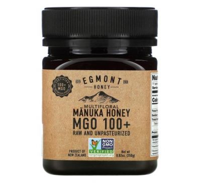 Egmont Honey, Multifloral Manuka Honey, Raw And Unpasteurized, MGO 100+, 8.82 oz (250 g)