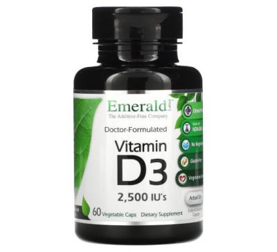 Emerald Laboratories, Vitamin D3, 2,500 IU's, 60 Vegetarian Caps