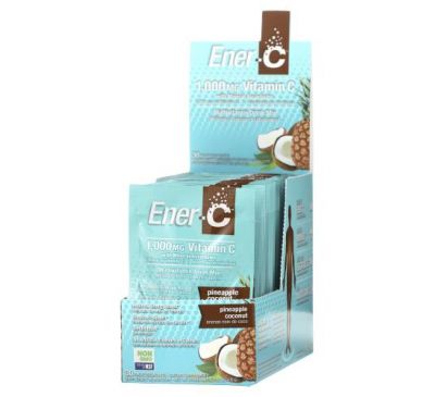 Ener-C, Vitamin C, Multivitamin Drink Mix, Pineapple Coconut, 30 Packets, 0.3 oz (9.41 g) Each