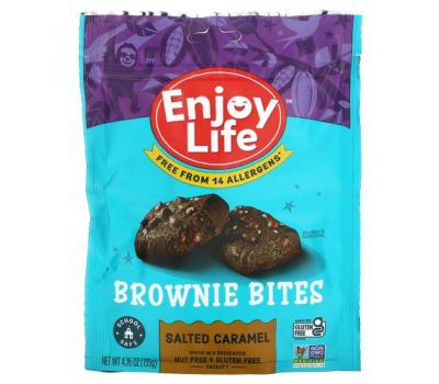 Enjoy Life Foods, Chocolate Brownie Bites, Salted Caramel, 4.76 oz (135 g)