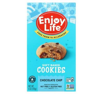 Enjoy Life Foods, Soft Baked Cookies, Chocolate Chip, 6 oz (170 g)