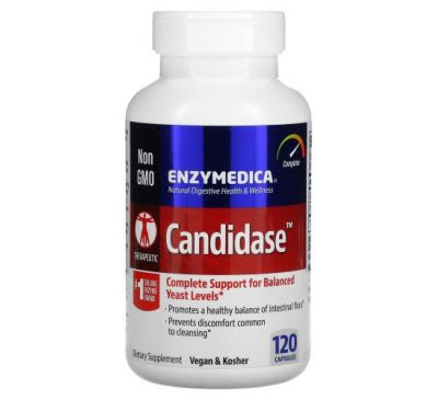Enzymedica, Candidase, кандідаза, 120 капсул