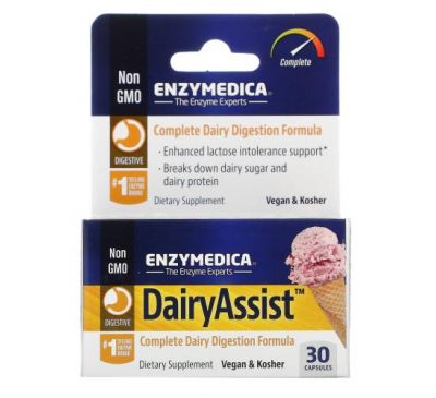 Enzymedica, DairyAssist, 30 капсул