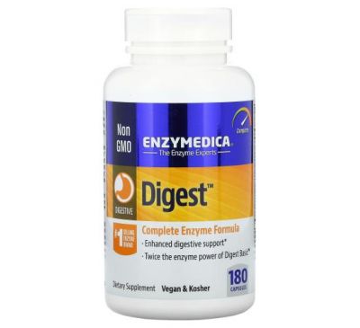 Enzymedica, Digest, повна формула ферментів, 180 капсул