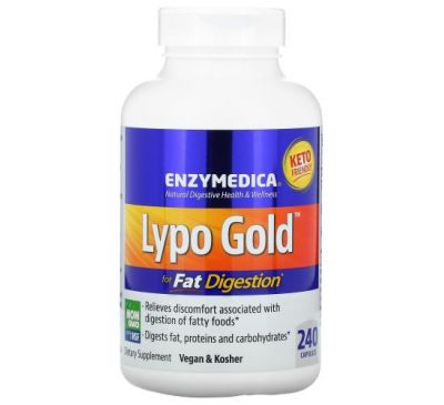Enzymedica, Lypo Gold, For Fat Digestion, 240 Capsules