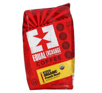 Equal Exchange, Organic, Coffee, French Roast, Whole Bean, 2 lb (907 g)