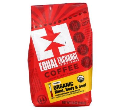 Equal Exchange, Organic, Coffee, Mind Body & Soul, Ground, 12 oz (340 g)