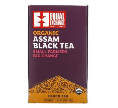 Equal Exchange, Organic Assam Black Tea, 20 Tea Bags, 1.41 oz (40 g)