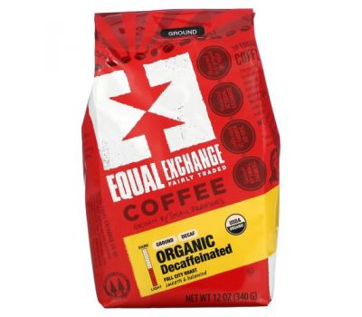 Equal Exchange, Organic, Coffee, Decaffeinated, Ground, 12 oz (340 g)