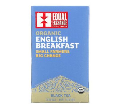 Equal Exchange, Organic English Breakfast, Black Tea, 20 Tea Bags, 1.41 oz (40 g)