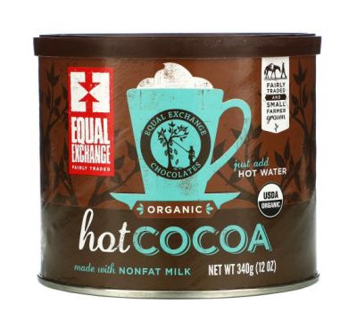Equal Exchange, органическое горячее какао, 340 г (12 унций)