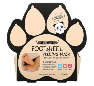 Esfolio, Foot & Heel Peeling Mask, 1 Pair, 1.35 fl oz (40 ml)