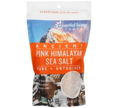Essential Living Foods, Ancient Pink Himalayan Sea Salt, Pure + Untouched, 16 oz (453 g)