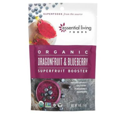 Essential Living Foods, Organic Dragonfruit & Blueberry Superfruit Booster, 4 oz (113 g)