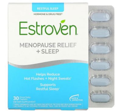 Estroven, средство для облегчения менопаузы и улучшения сна, 30 капсул для ежедневного приема