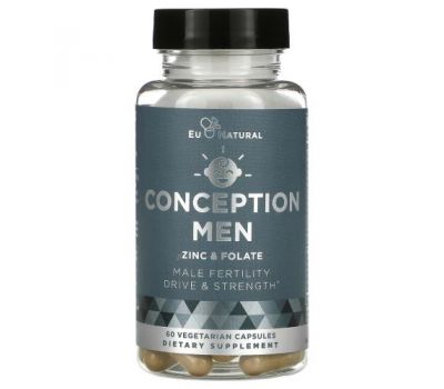 Eu Natural, Conception Men, цинк и фолат, 60 вегетарианских капсул