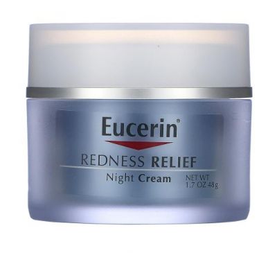Eucerin, Redness Relief, дерматологічний засіб для догляду за шкірою, нічний крем проти почервонінь, 48 г (1,7 унції)