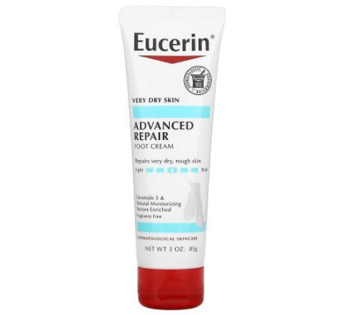 Eucerin, крем для ніг, інтенсивне відновлення, без ароматизаторів, 85 г (3 унції)