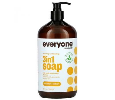 Everyone, Everyone Soap for Every Body, мыло 3 в 1, кокос и лимон, 946 мл (32 жидких унции)