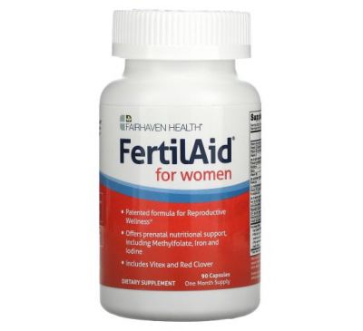 Fairhaven Health, FertilAid для женщин, 90 капсул